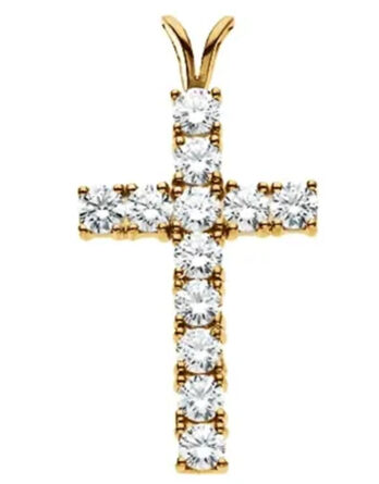 Cross Pendant, Diamonds, Natural Ruby, Blue and Sapphire Stone Options - R8041R