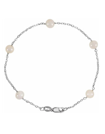 7.5″ Sterling Silver Five Station Pearl Bracelet - CH350 POPULAR CHOICE