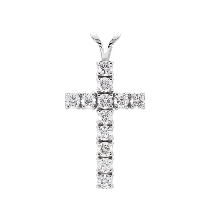 Cross Pendant, Diamonds, Natural Ruby, Blue and Sapphire Stone Options - R8041R - Image 6
