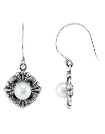 Vintage-Inspired Pearl Dangle Earrings 85240