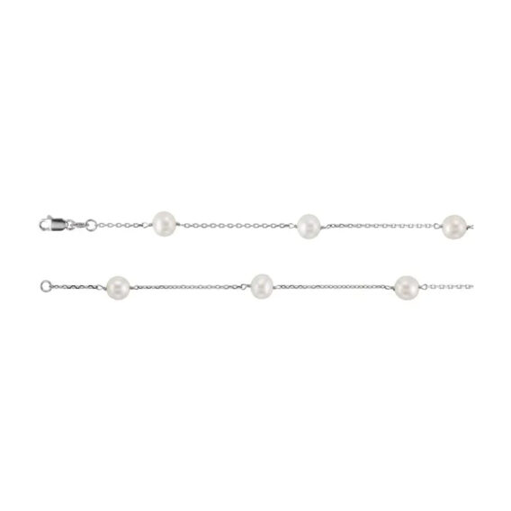 Pearl Station Necklace -  CH184 POPULAR CHOICE - Image 2