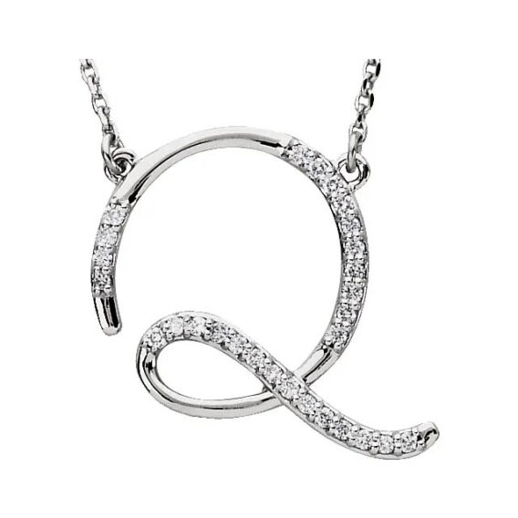 Initial Necklace, Sterling Silver, Diamond Accents - 67680 - Image 4