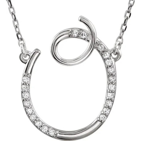 Initial Necklace, Sterling Silver, Diamond Accents - 67680 - Image 8