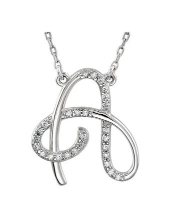 Initial Necklace, Sterling Silver, Diamond Accents - 67680
