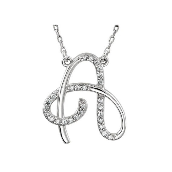 Initial Necklace, Sterling Silver, Diamond Accents - 67680