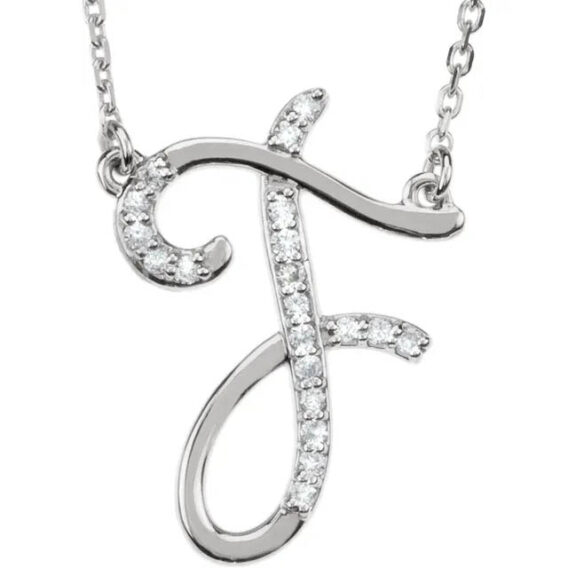 Initial Necklace, Sterling Silver, Diamond Accents - 67680 - Image 24
