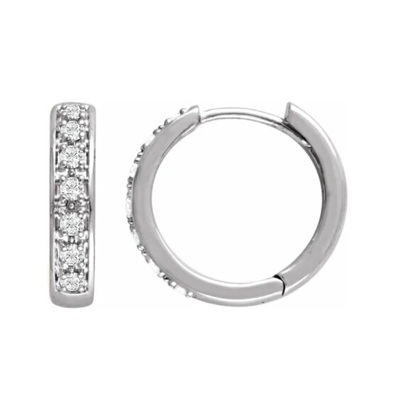 Hinged Diamond Hoop Earrings 67154 - Image 4