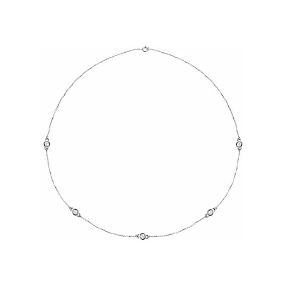 Lab-Grown Diamond 5-Station Necklace 68577 - POPULAR CHOICE - Image 2