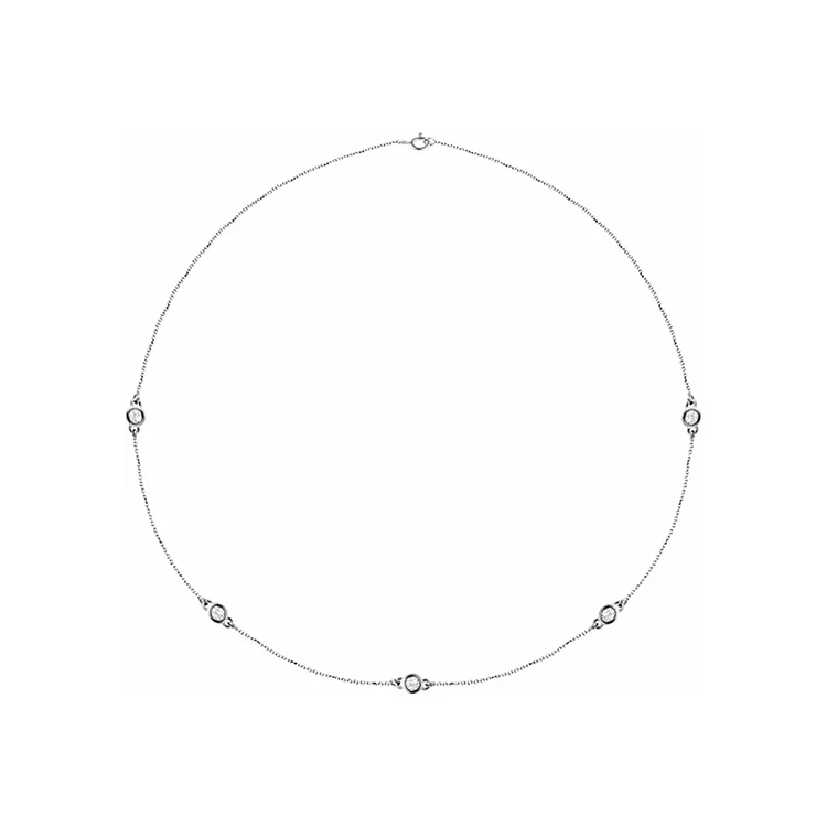 Lab-Grown Diamond 5-Station Necklace 68577 - POPULAR CHOICE - Image 2