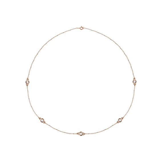 Lab-Grown Diamond 5-Station Necklace 68577 - POPULAR CHOICE - Image 3