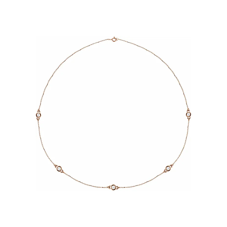 Lab-Grown Diamond 5-Station Necklace 68577 - POPULAR CHOICE - Image 3