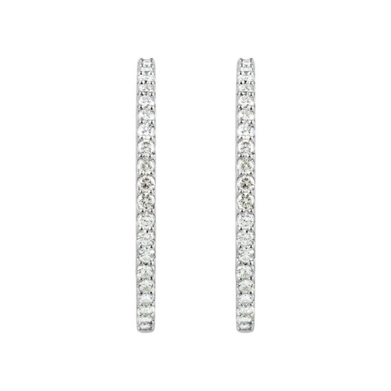 Diamond Hoop Earrings 650183 - Image 4