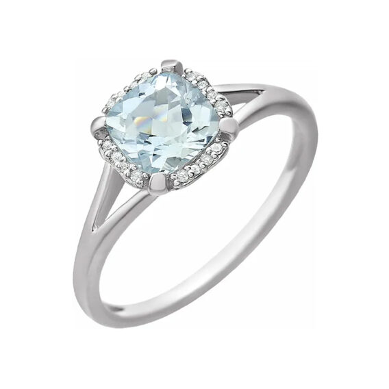 Halo-Style Birthstone Ring 651952 - Image 2