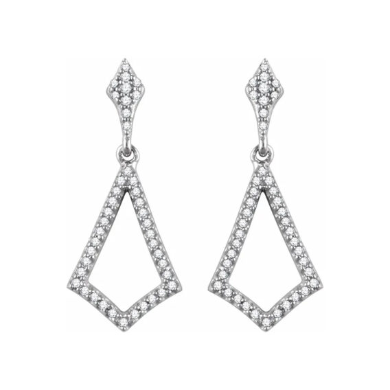 Diamond Dangle Earrings 651982 - Image 2