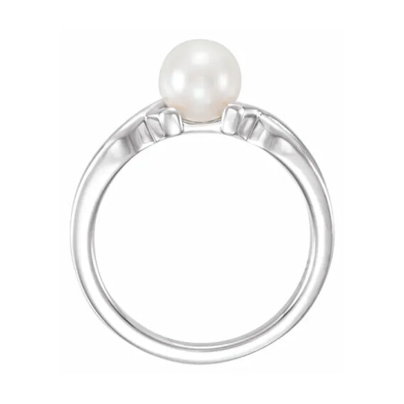 Pearl Ring. Cultured White Freshwater Pearl - 6487 - Image 2
