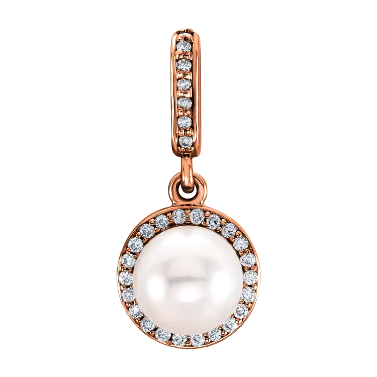Pearl Pendant, Diamond Halo-Style - 85901 - Image 9