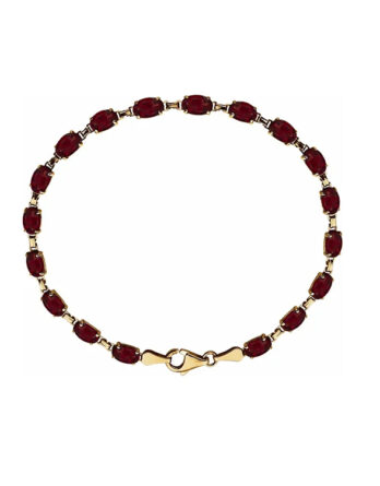 14K Yellow Gold Gemstone Line Bracelet - 651539