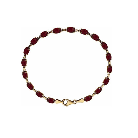 14K Yellow Gold Gemstone Line Bracelet - 651539