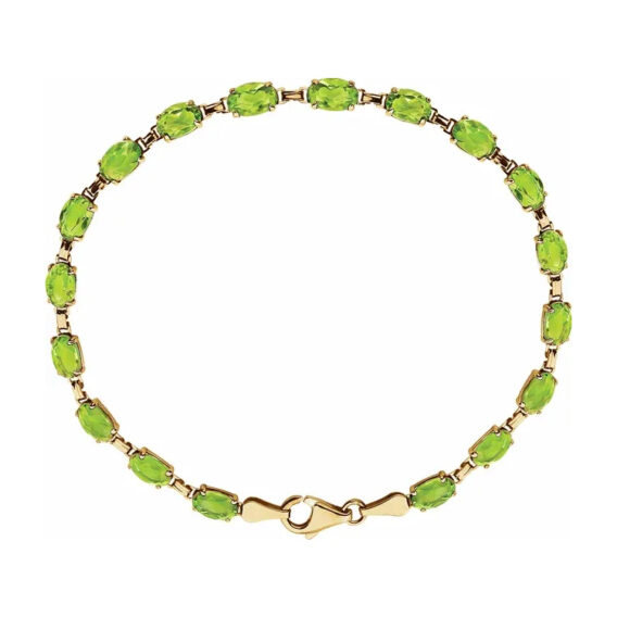 14K Yellow Gold Gemstone Line Bracelet - 651539 - Image 5