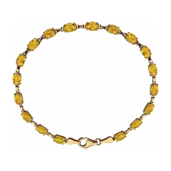 14K Yellow Gold Gemstone Line Bracelet - 651539 - Image 7