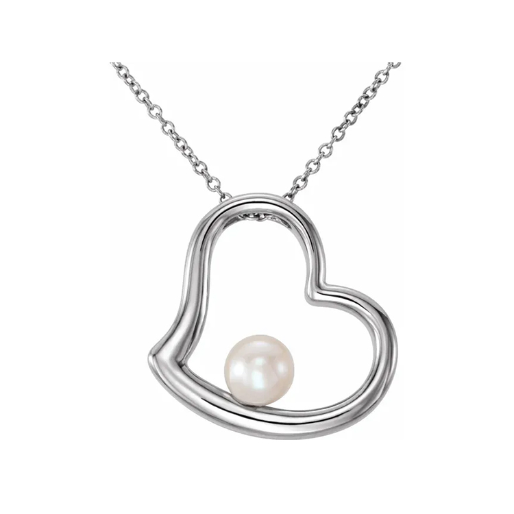 Pearl Heart Necklace - 86315 - Image 2
