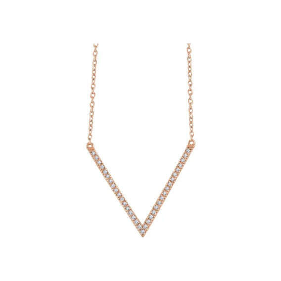 V Shape Diamond Necklace 652147 - Image 3
