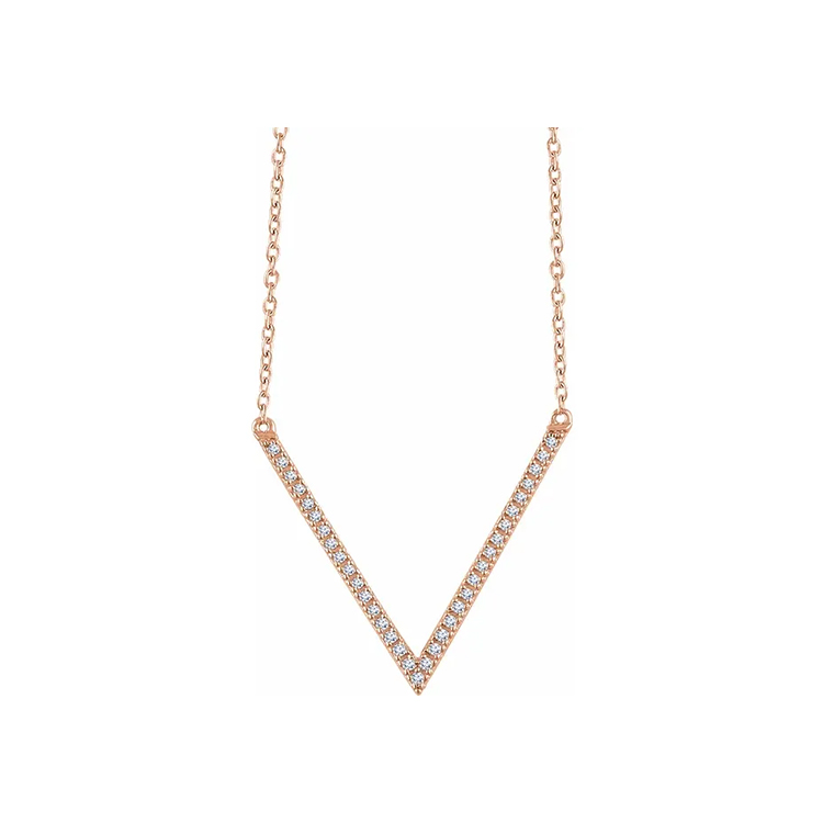 V Shape Diamond Necklace 652147 - Image 3