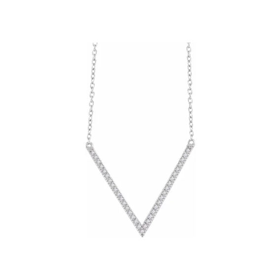 V Shape Diamond Necklace 652147 - Image 4