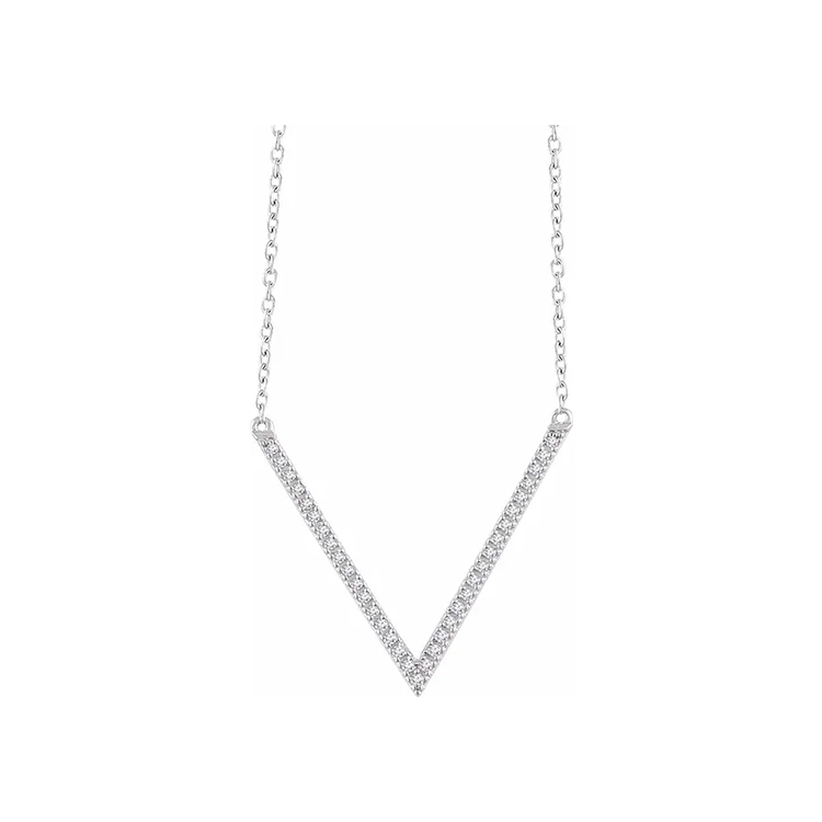 V Shape Diamond Necklace 652147 - Image 4