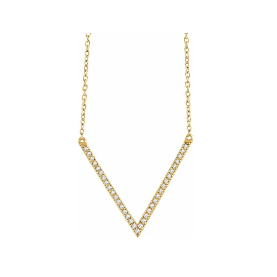V Shape Diamond Necklace 652147