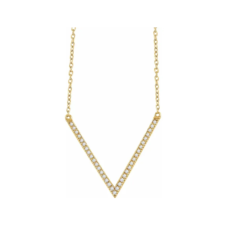 V Shape Diamond Necklace 652147