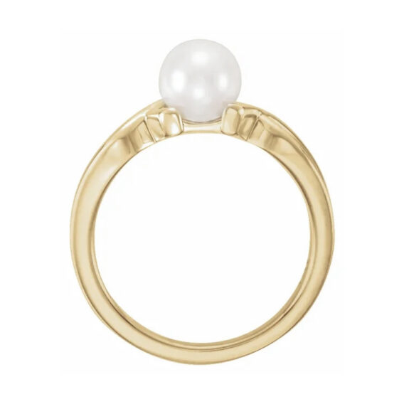 Pearl Ring. Cultured White Freshwater Pearl - 6487 - Image 4