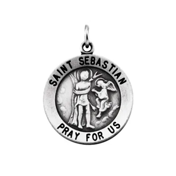St. Sebastian Medal, Pendant or Necklace - R16332 POPULAR CHOICE - Image 2