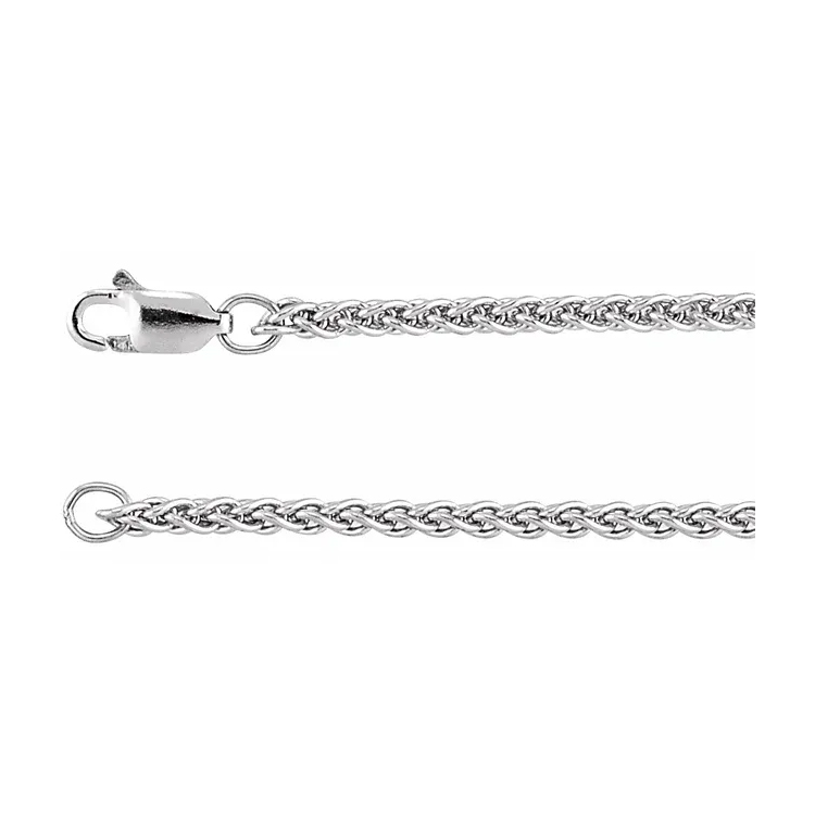 Chain Necklace, (1mm, 1.25mm, 1.5mm, 1.8mm, 2.4mm) Wheat Style Chain - CH1073 - Image 6
