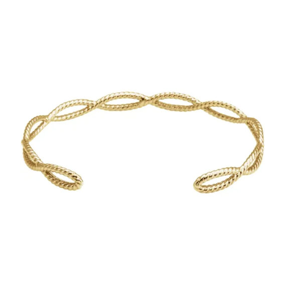 Cuff Bracelet, Rope Inspired Design - BRC760 - Image 2