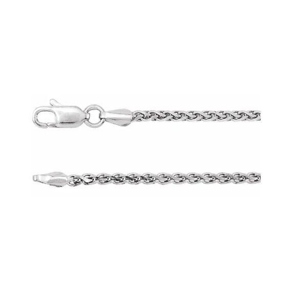 Chain Bracelet, 2mm Diamond-Cut Wheat Chain - CH521 - Image 2
