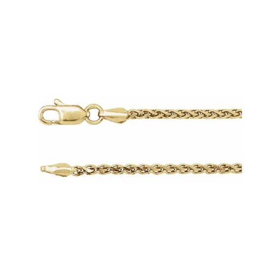 Chain Bracelet, 2mm Diamond-Cut Wheat Chain - CH521