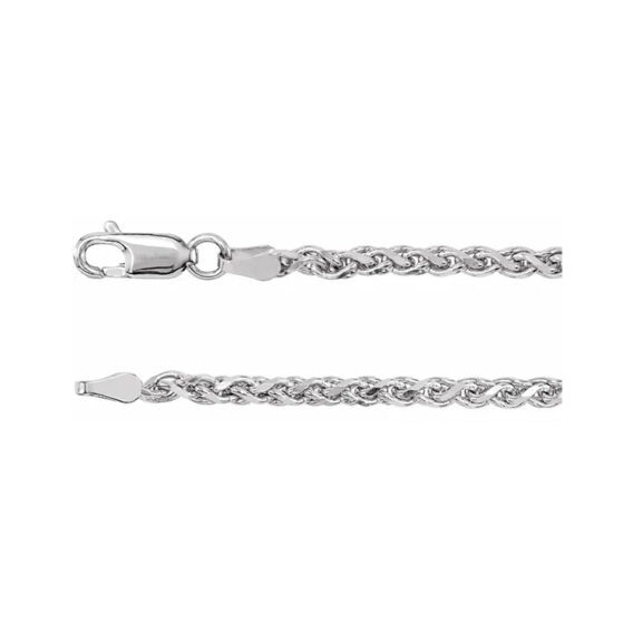 Chain Bracelet, 2.75mm Diamond-Cut Wheat Chain - CH522 - Image 2