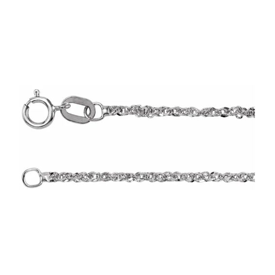 Chain Bracelet, 1.25mm or 1.75mm, Diamond Cut Singapore Chain - CH617 - Image 3