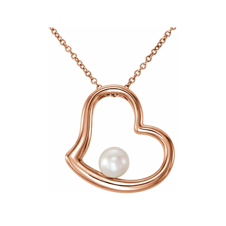 Pearl Heart Necklace - 86315 - Image 3