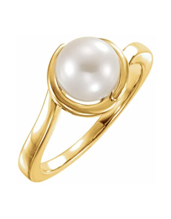 Pearl Ring, Cultured White Freshwater Pearl - 6481 POPULAR CHOICE