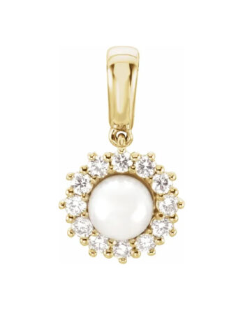 Pearl Pendant, Diamond Halo-Style - 85951