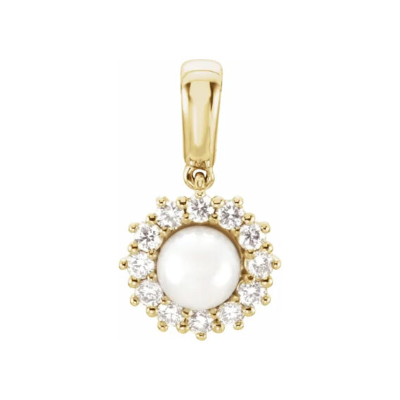 Pearl Pendant, Diamond Halo-Style - 85951