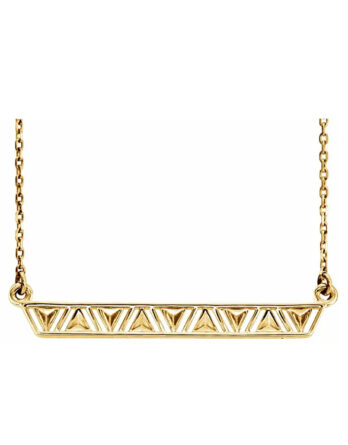 Bar Necklace, Triangular Designs on Bar - 86534