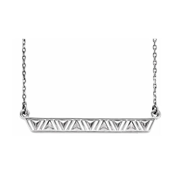 Bar Necklace, Triangular Designs on Bar - 86534 - Image 3