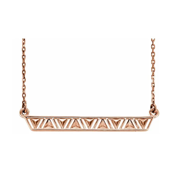 Bar Necklace, Triangular Designs on Bar - 86534 - Image 4
