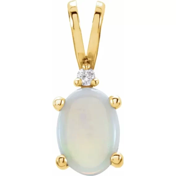 Opal and Diamond Pendant 1139 - Image 3