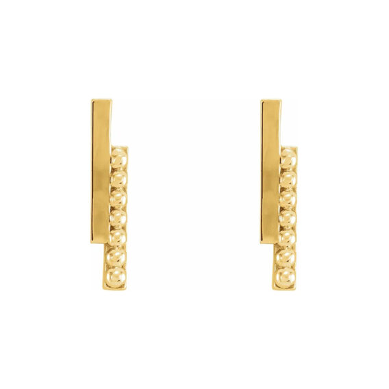 Bar Earrings, Beaded Design - 86569 - Image 2