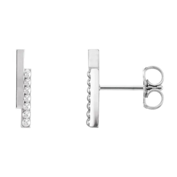 Bar Earrings, Beaded Design - 86569 - Image 3