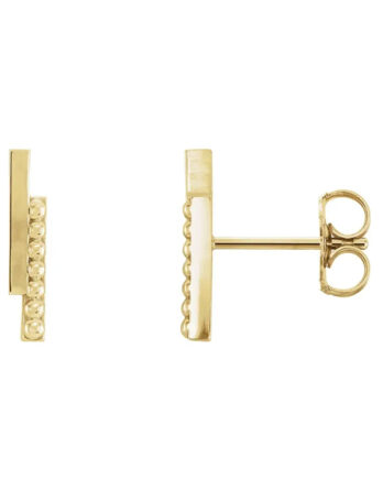Bar Earrings, Beaded Design - 86569